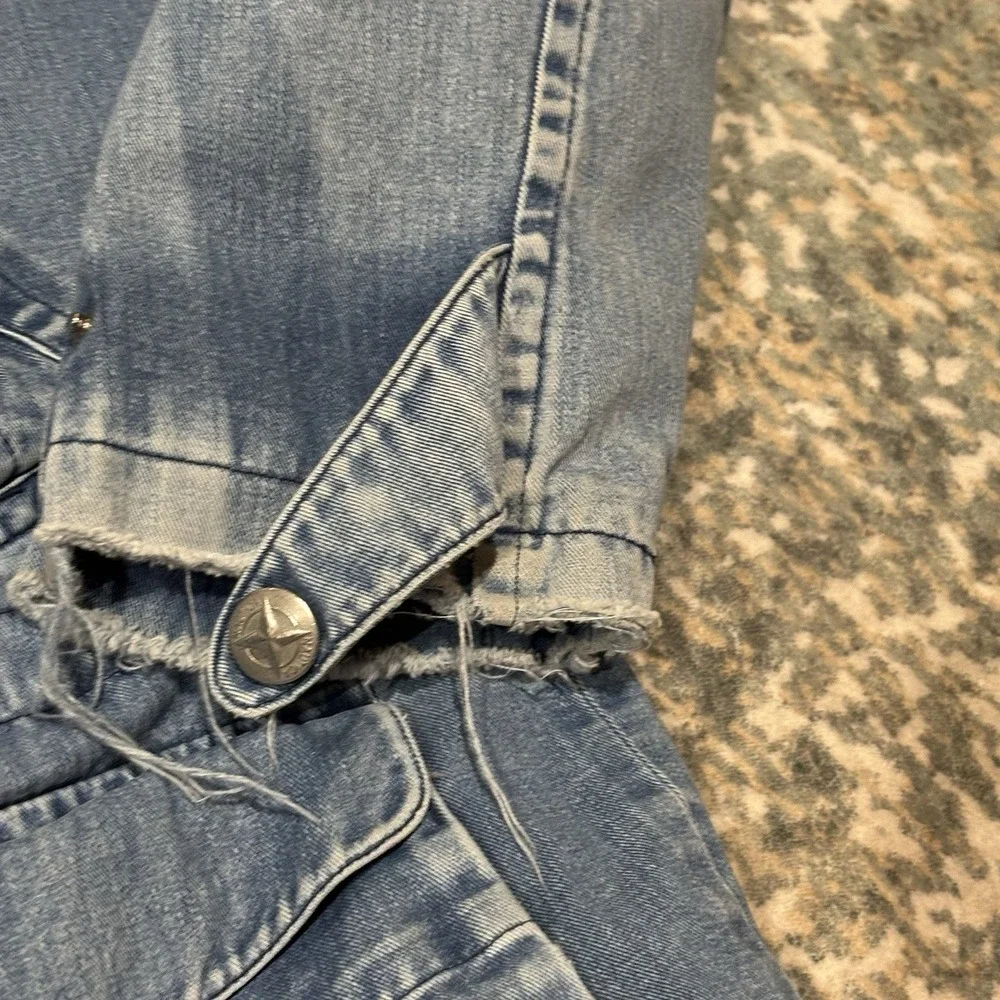 VTG Nautica Denim Barn Chore Jacket Mens large Plaid Lined Cotton Zip Up Coat - Picture 7 of 11